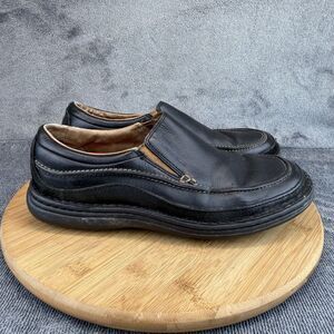 Merrell Guru Black Shoes Mens Size 8.5 Black Leather Slip On Casual Comfort